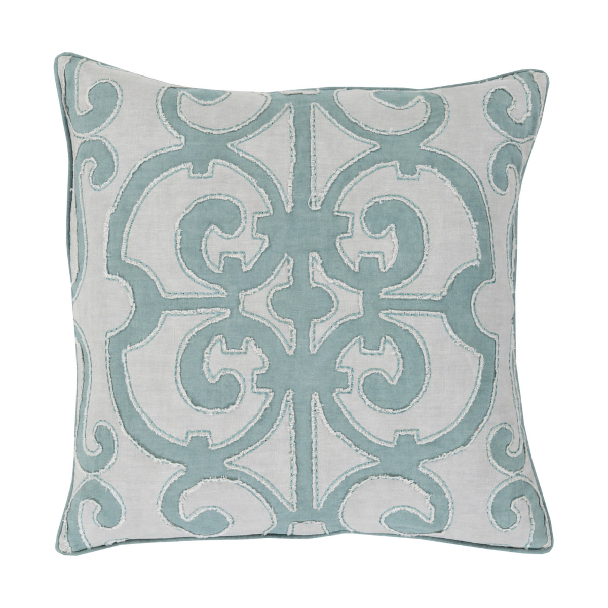 Lansing 22 X 22 inch Teal and Light Gray Throw Pillow