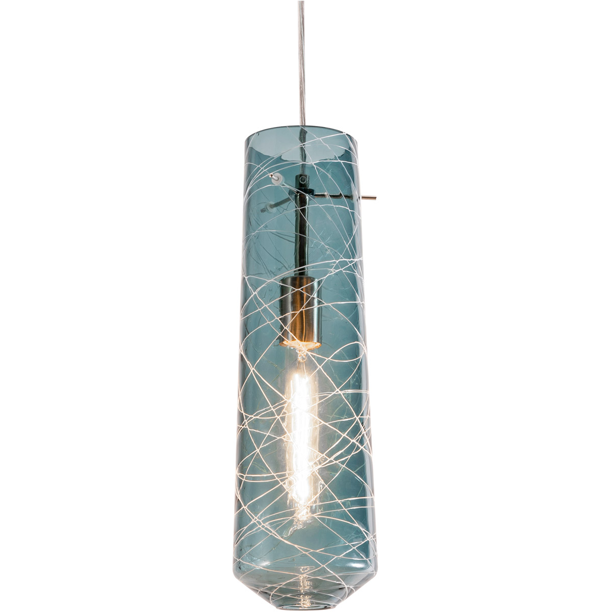 Montauk 1 Light 5 inch Satin Nickel Pendant Ceiling Light in Steel Blue