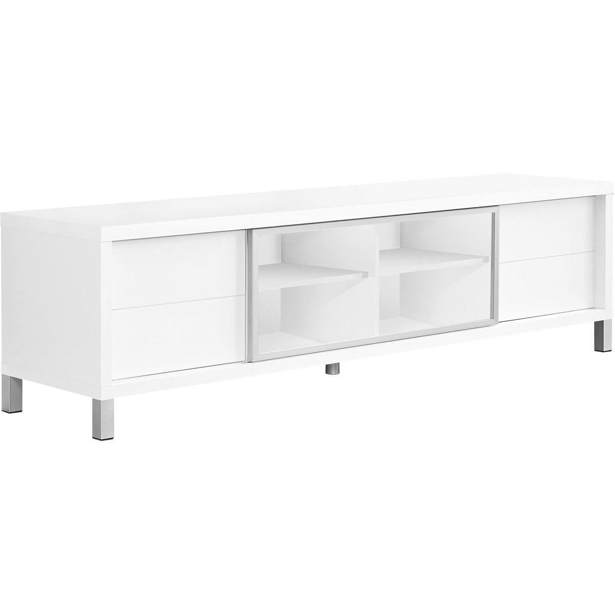 Vestal 71 inch White and Clear TV Stand