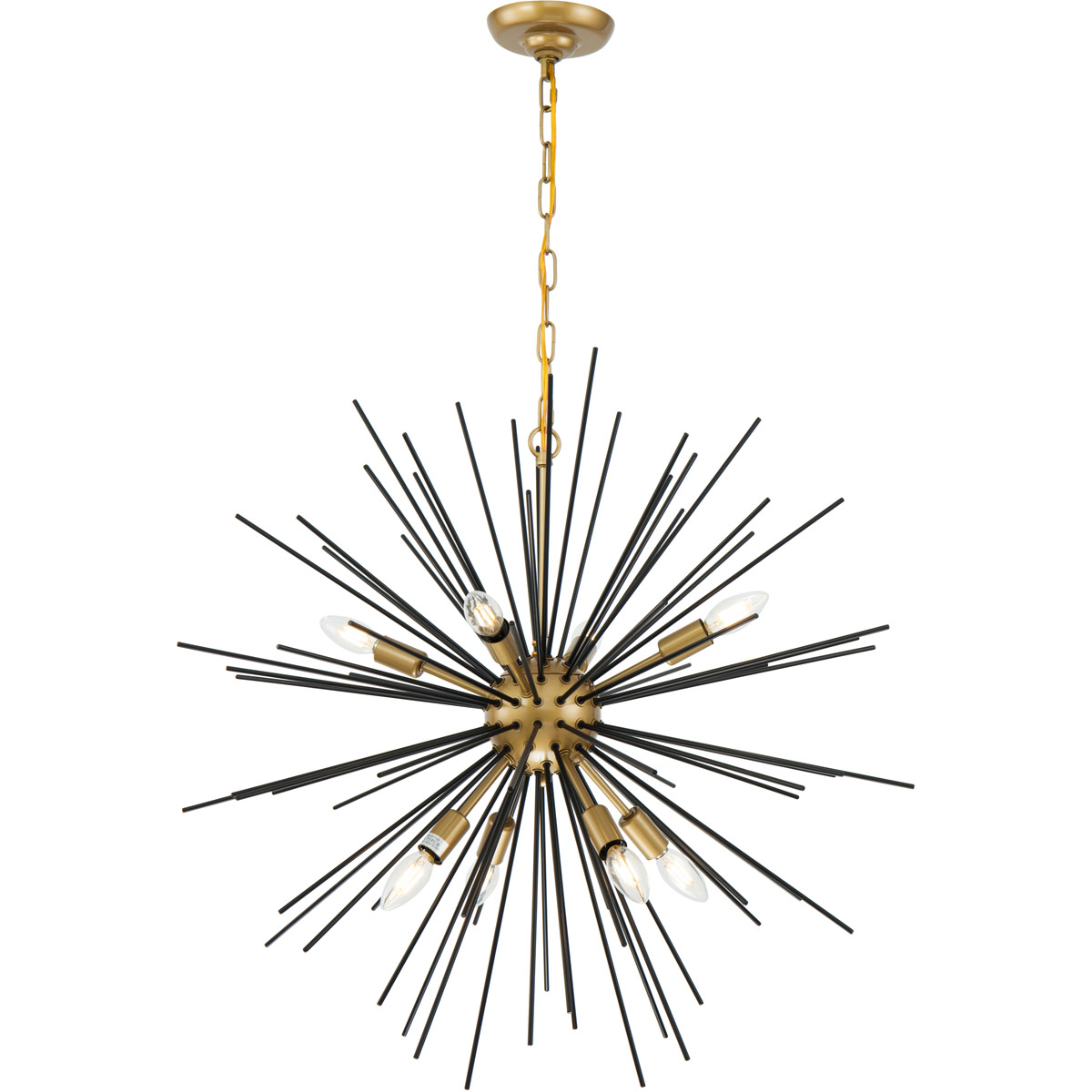 Esopus 8 Light 30 inch Brass and Black Pendant Ceiling Light