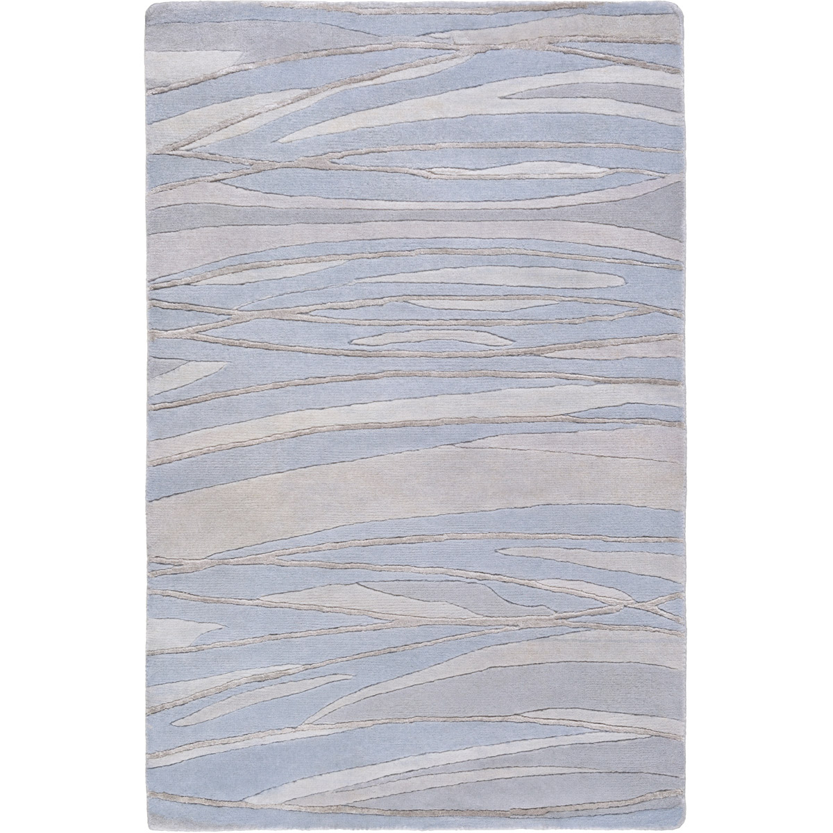 Falls 36 X 24 inch Denim/Taupe/Khaki/Ivory/Camel Rugs, Semi-Worsted New Zealand Wool and Viscose