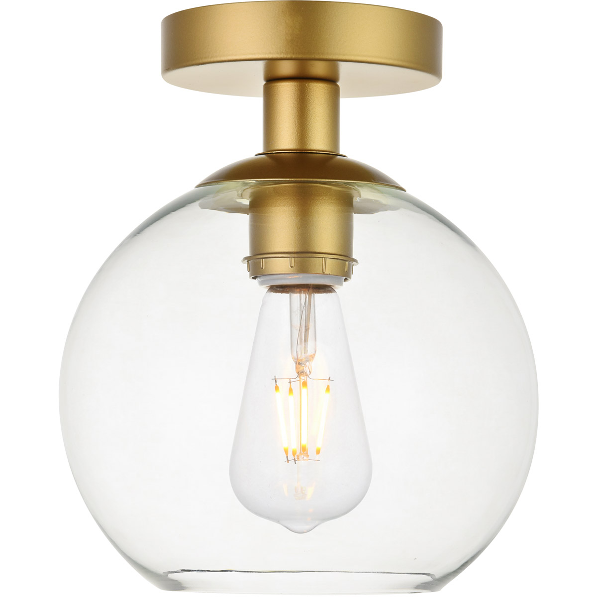 Huntington 1 Light 7.9 inch Brass Flush Mount Ceiling Light