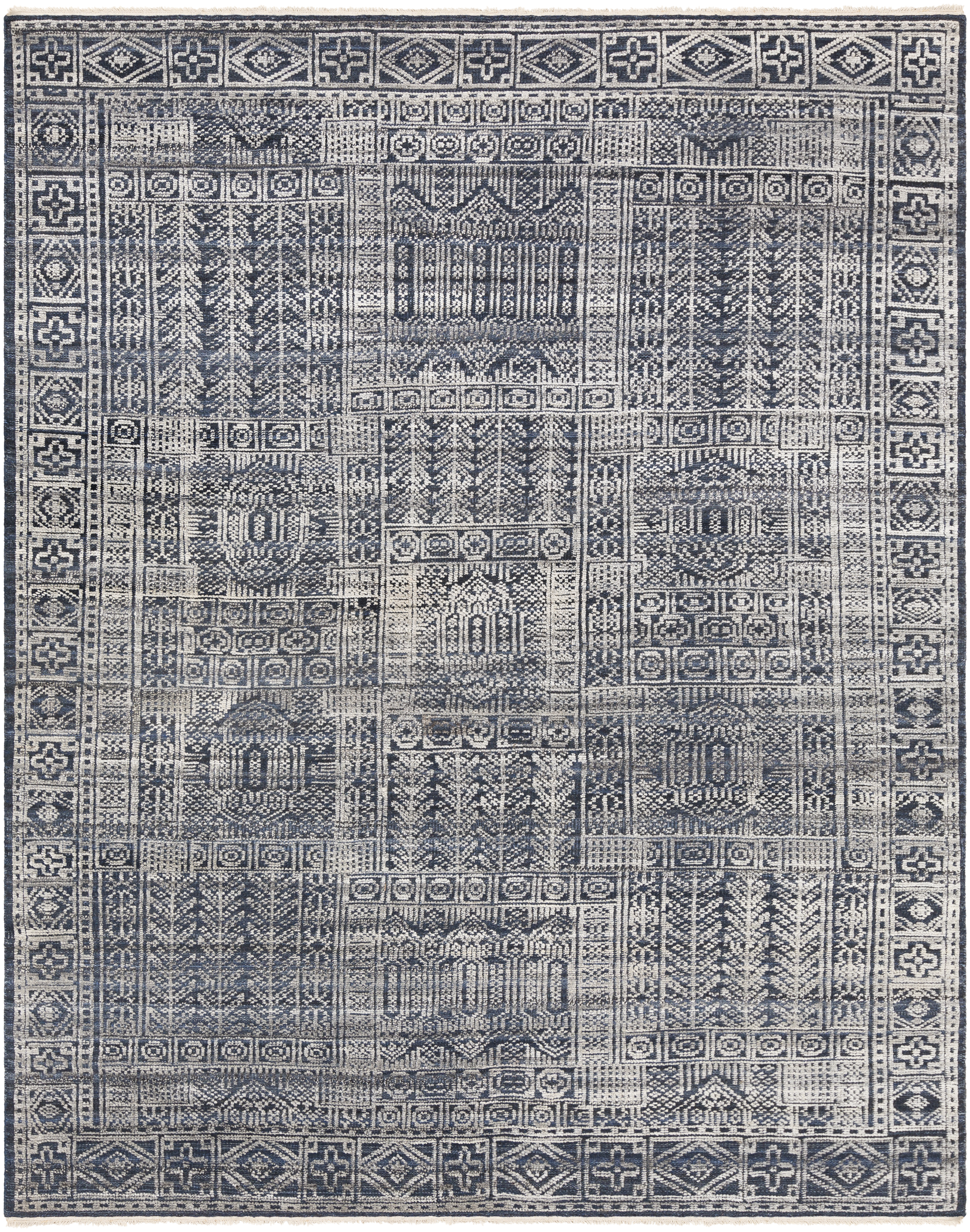 Eastchester 108 X 72 inch Dark Blue/Ink/Taupe/Silver Gray Rugs