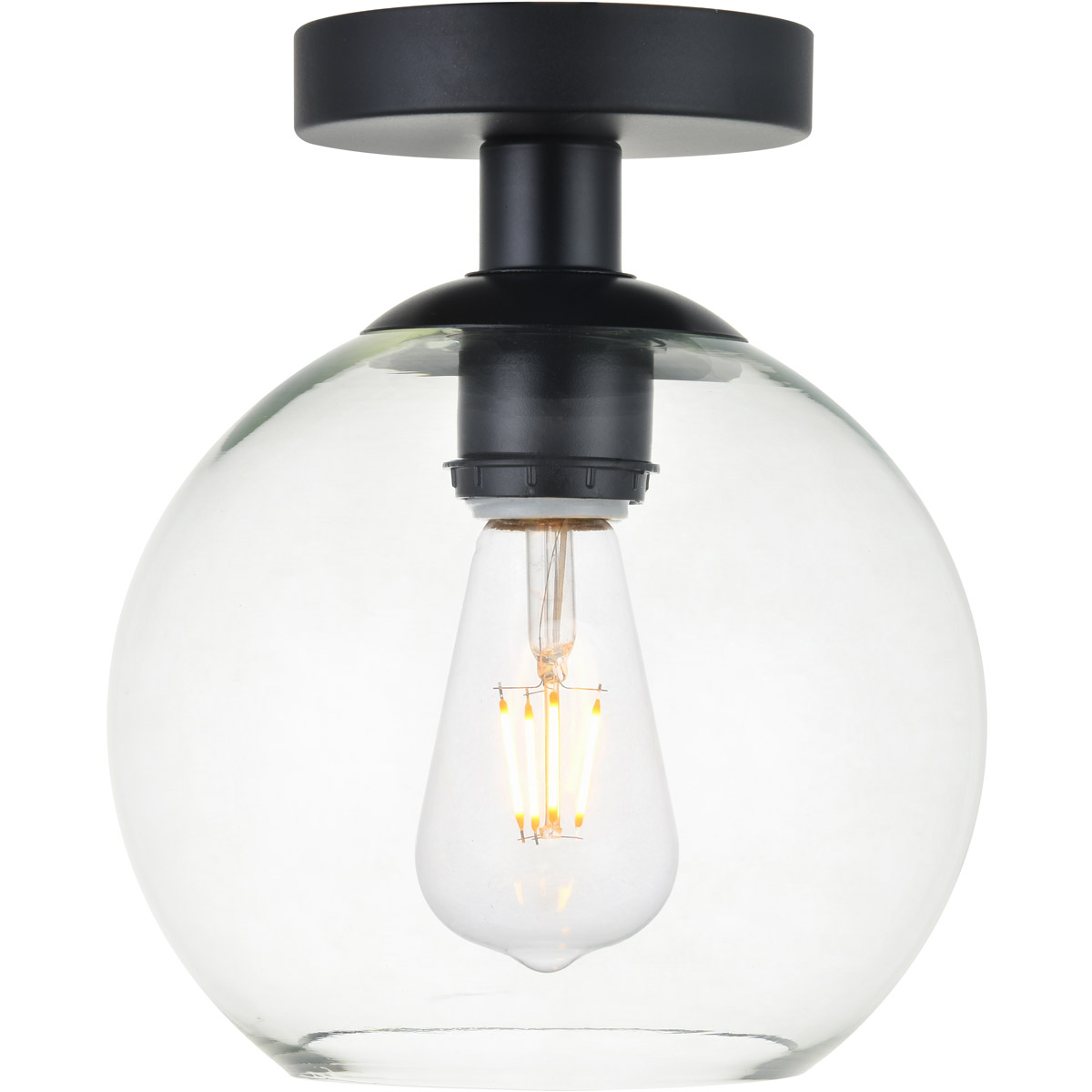 Huntington 1 Light 7.9 inch Black Flush Mount Ceiling Light